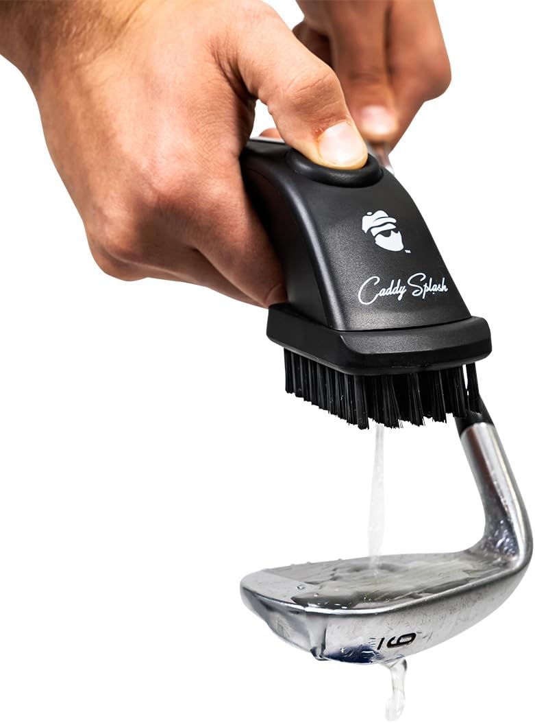Caddy Splash Golf Club Brush Pro with Water – Heavy Duty Retractable Clip – Push Button for Easy Cleaning – Nylon Bristles – Holds 4 Oz – Golf Accessories for Men – Best Golf Gift – USA Company - Image 1